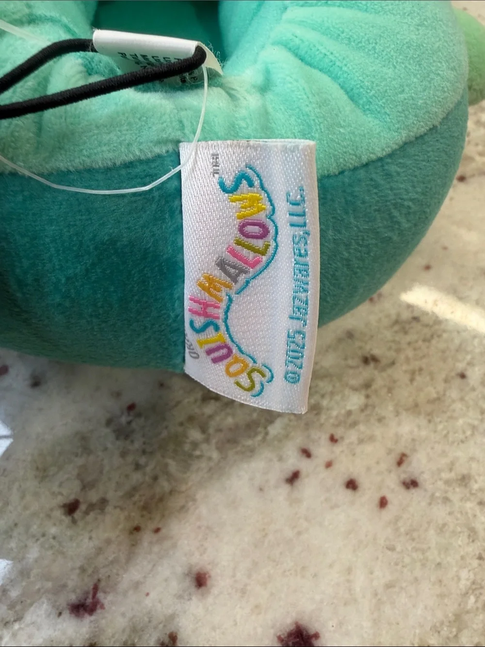 Squishmallows Teal and Mint Plush Sea Monster Kids Slippers